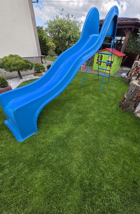Duża zjeżdżalnia niebieska dla dzieci 325cm