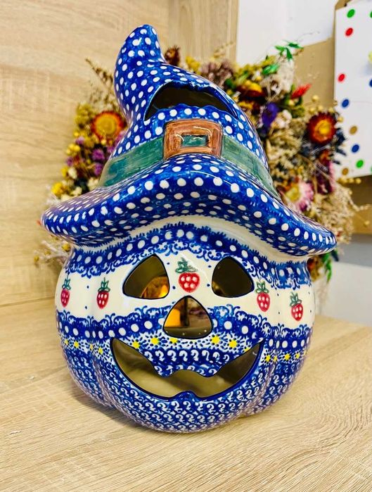 Ceramika Bolesławiec. Dynia w kapeluszu 27 cm (11004)