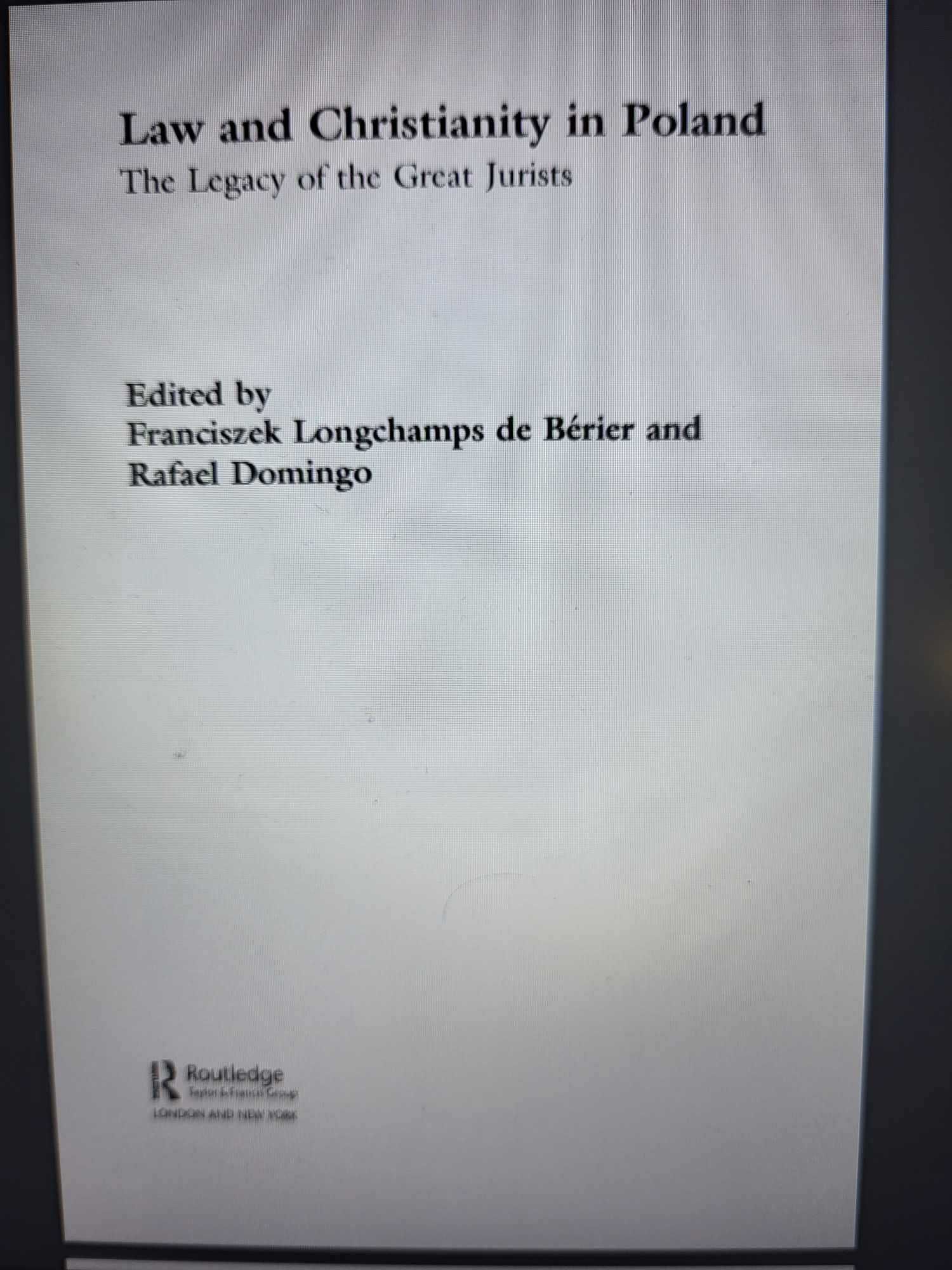Law and Christianity in Poland: The Legacy of the Great Jurists, PDF