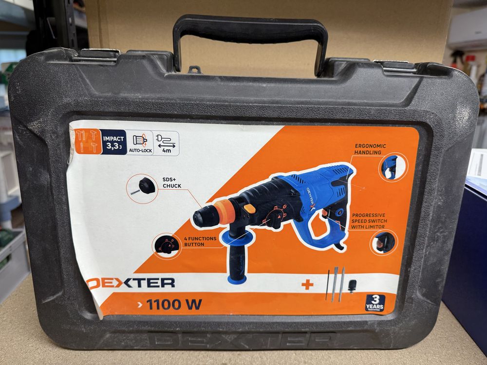 Młotowiertarka udarowo-obrotowa SDS Plus DEXTER 1100W + dodatki. Łódź.