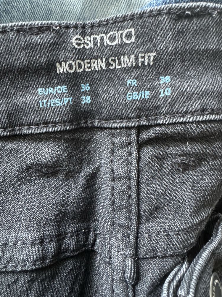 Czarne jeansy modern slim fit Esmara 36