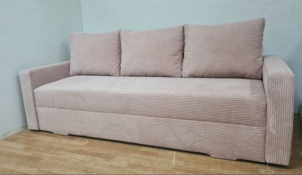 Nowa sofa sprężyny automat sztruks welur plusz kanapa wersalka tapczan