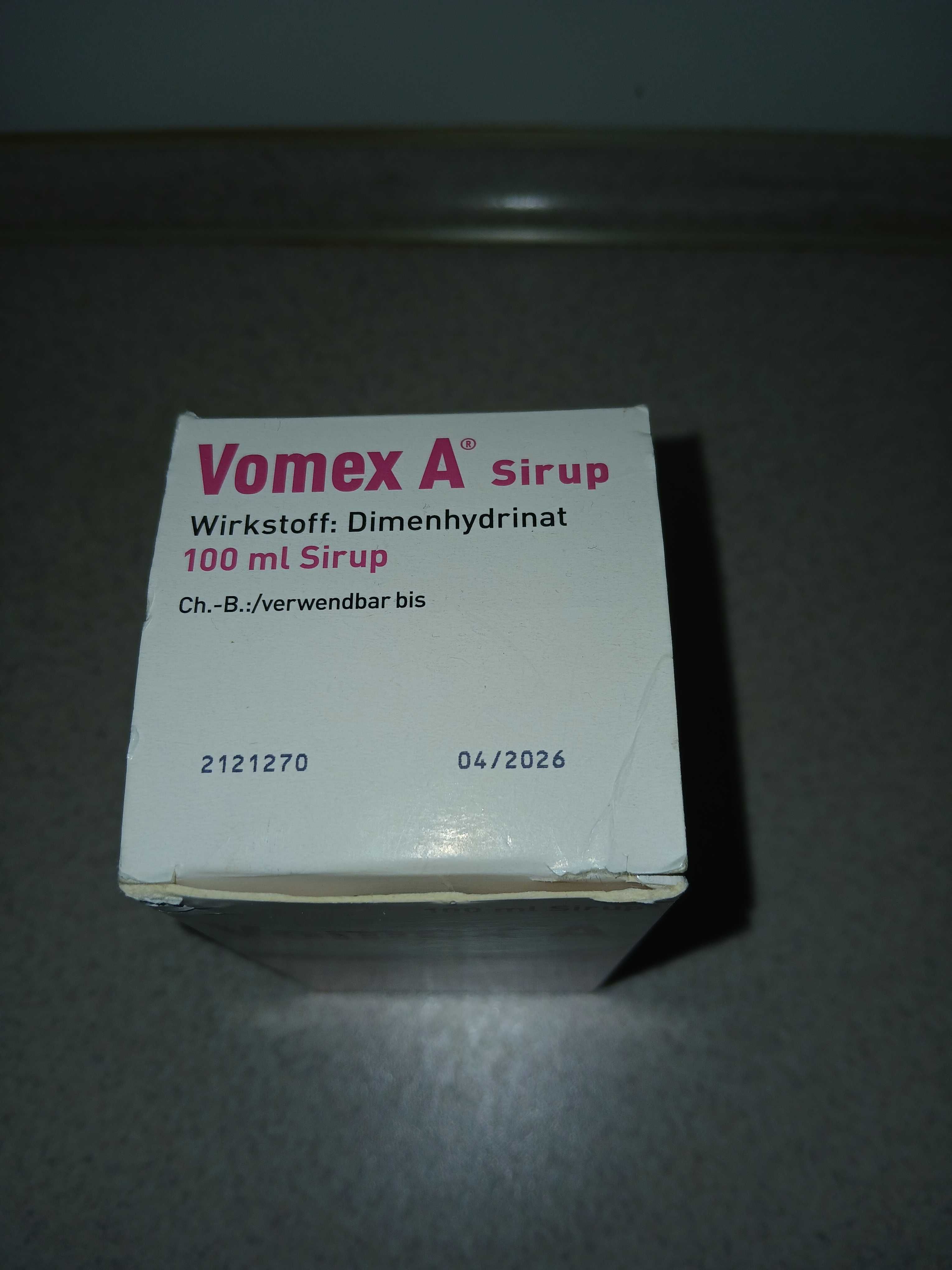 Syrop Vomex A na lokomocje dla dzieci termin waznosci 04.2026.