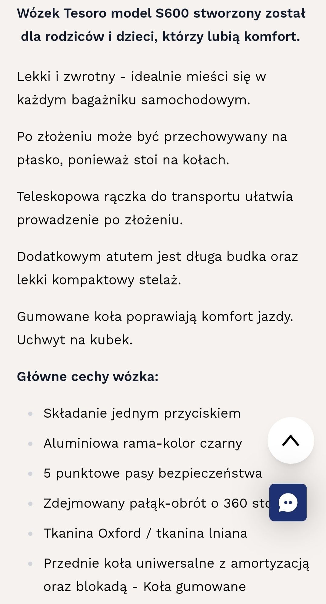 Wózek spacerowy  Nowy Tesoro