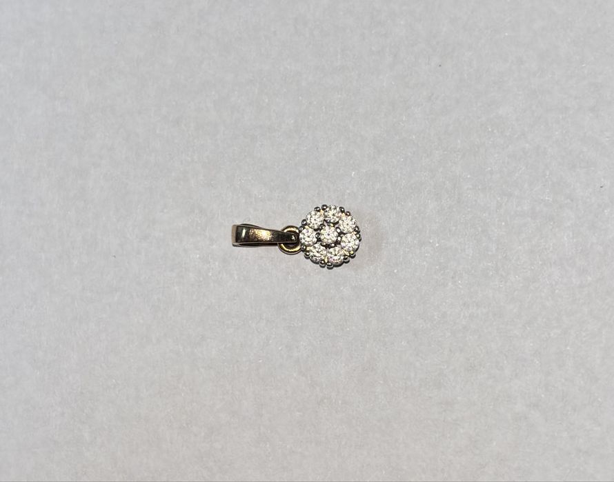 Золотий кулон 585 проби з камінцями (квітка/сніжинка)