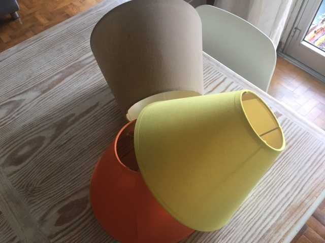 3 Abajours em tecido, novos