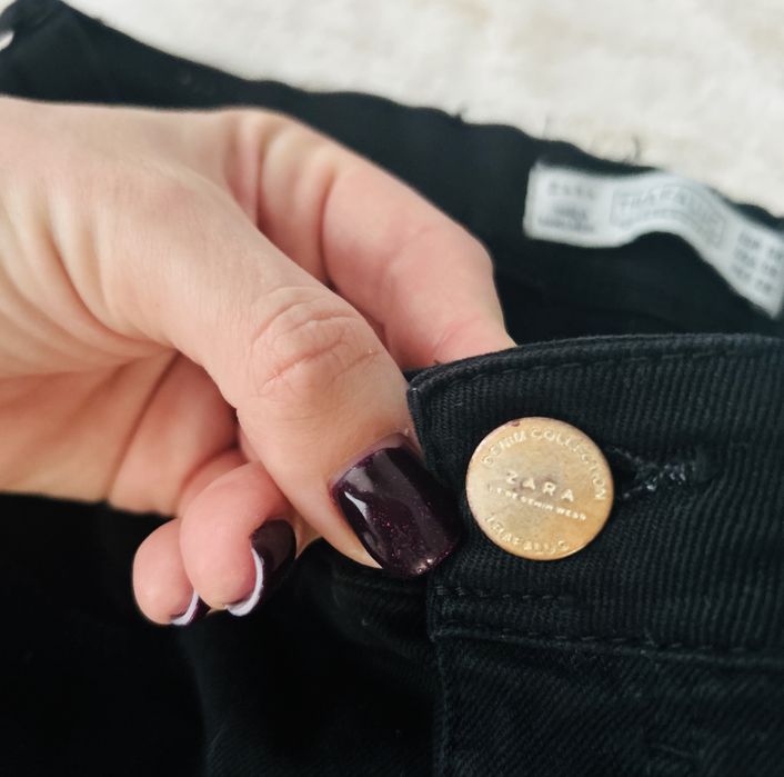 Czarne klasyczne rurki ZARA m 38 denim skinny