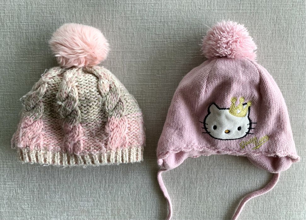 H&M dwie Czapki 80/86 czapeczki Zima