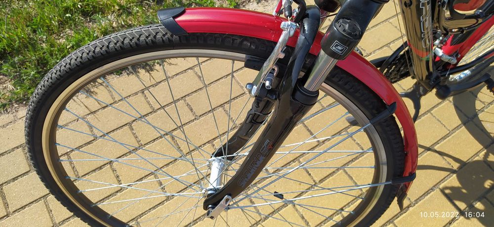 Rower trekkingowy BASIC – lekki, jak nowy, niska rama + akcesoria