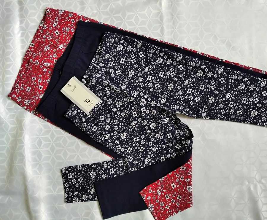 3 pack legginsy TU 12 lat / 152 cm flower