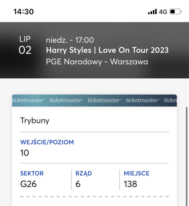 Harry Styles bilet koncert 02.07.2023 Warszawa