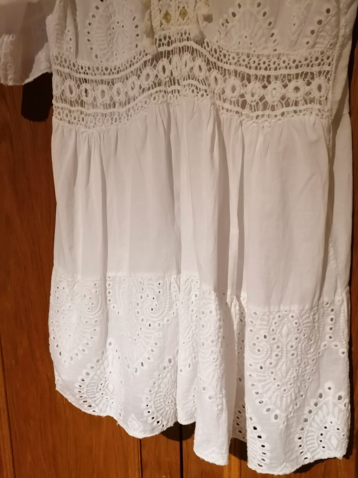 Blusa/vestido/túnica branca em algodão