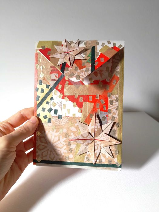 Envelope Rústico de Natal e Cartão em Branco