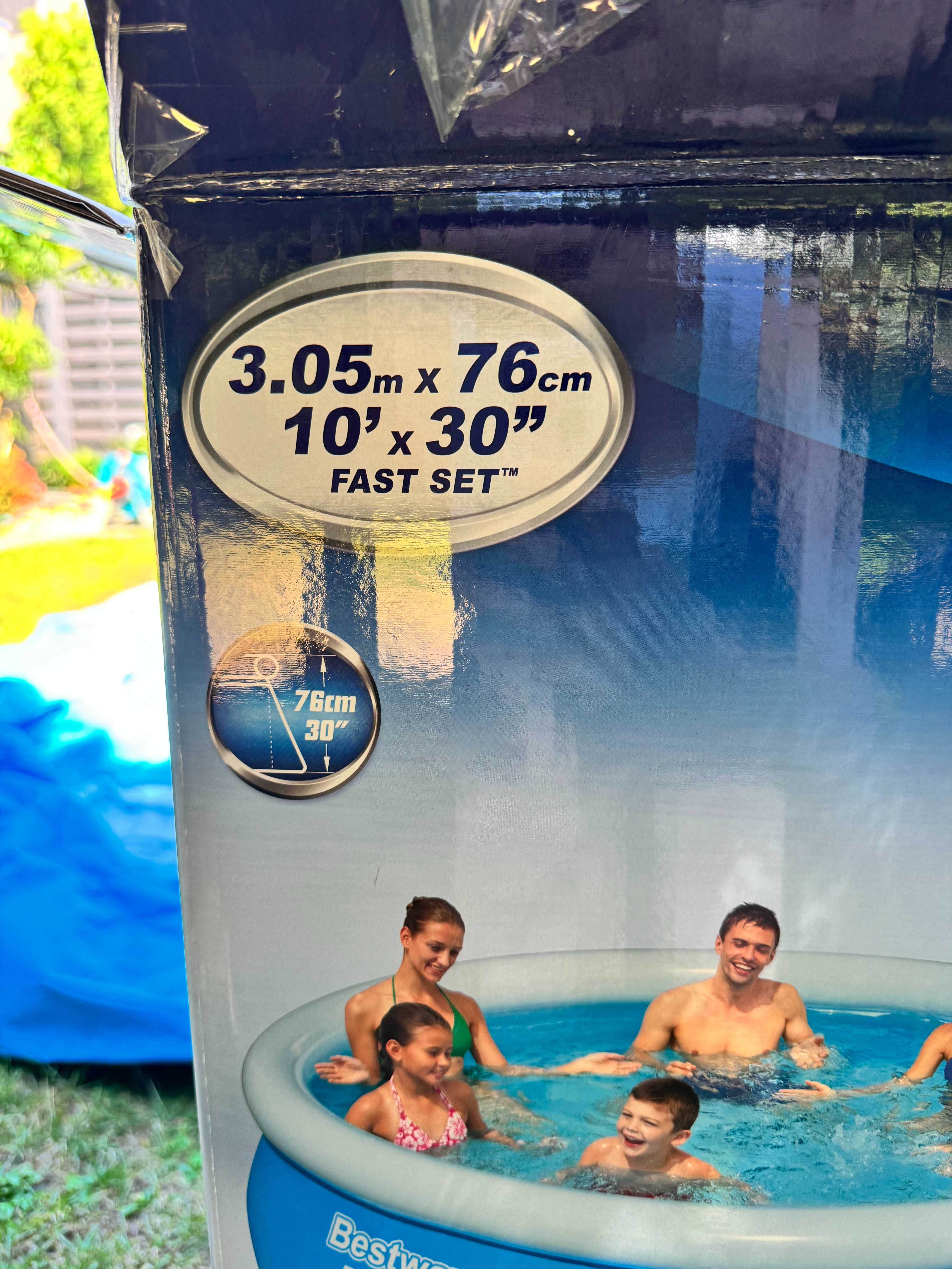 Basen rozporowy Bestway 3,05 x 0,76 m + pompa, węże i przykrycie