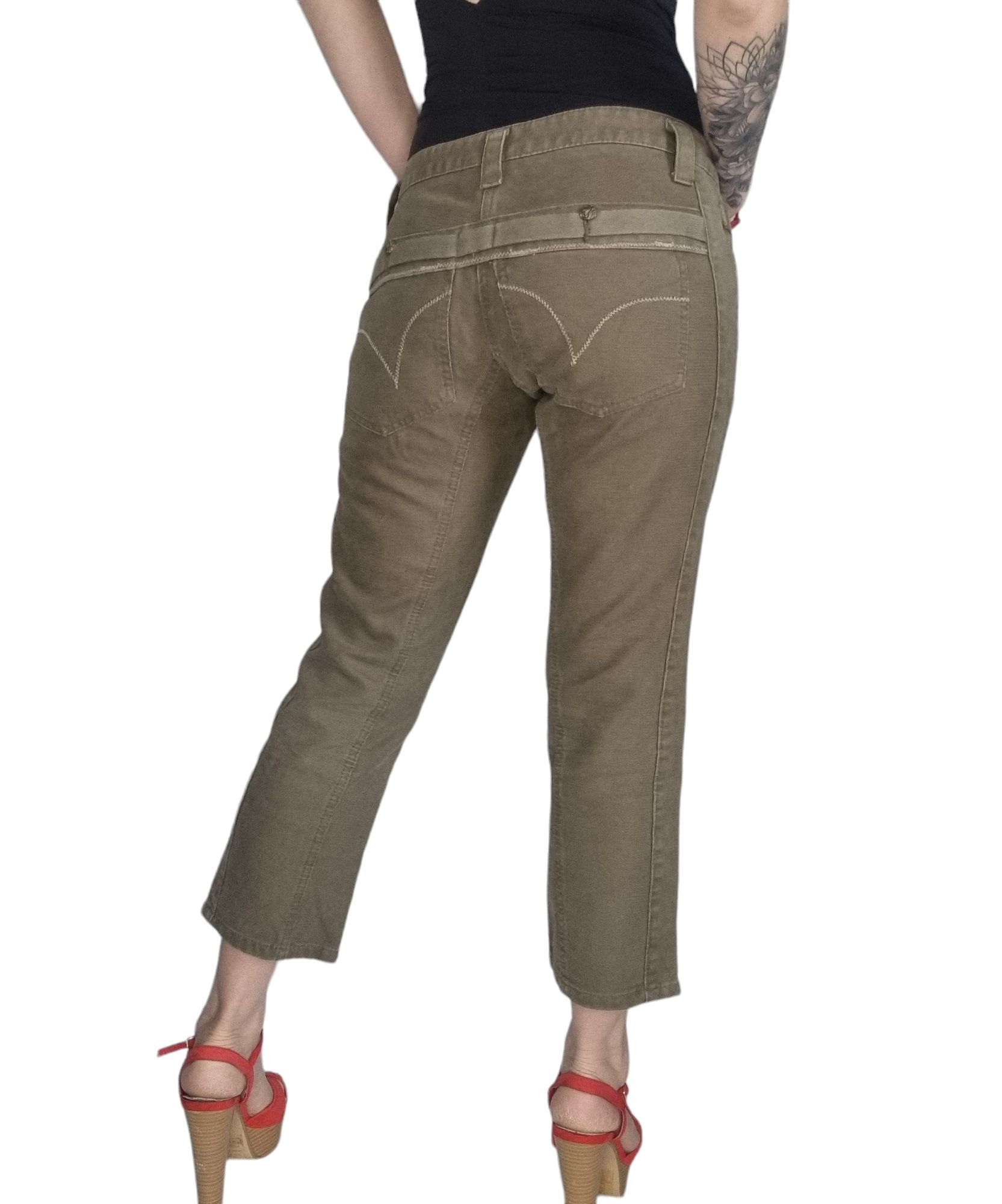 Spodnie khaki oliwkowe stefanel Rozmiar S 36