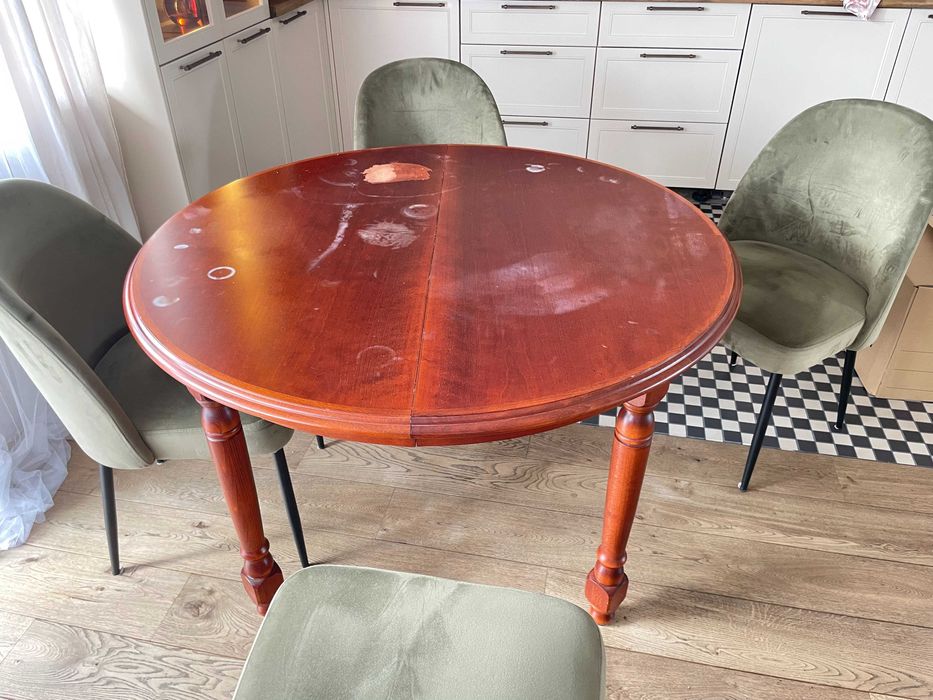 stół okrągły 120 cm lite drewno rozkładany do 230cm