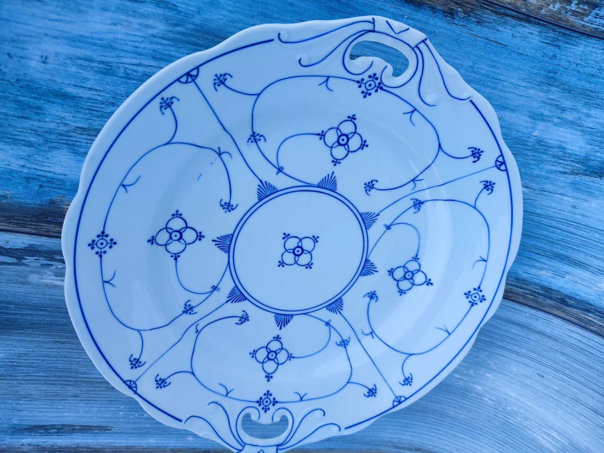 Patera-półmisek- wzór słomkowy Indisch Blau Vintage- Design