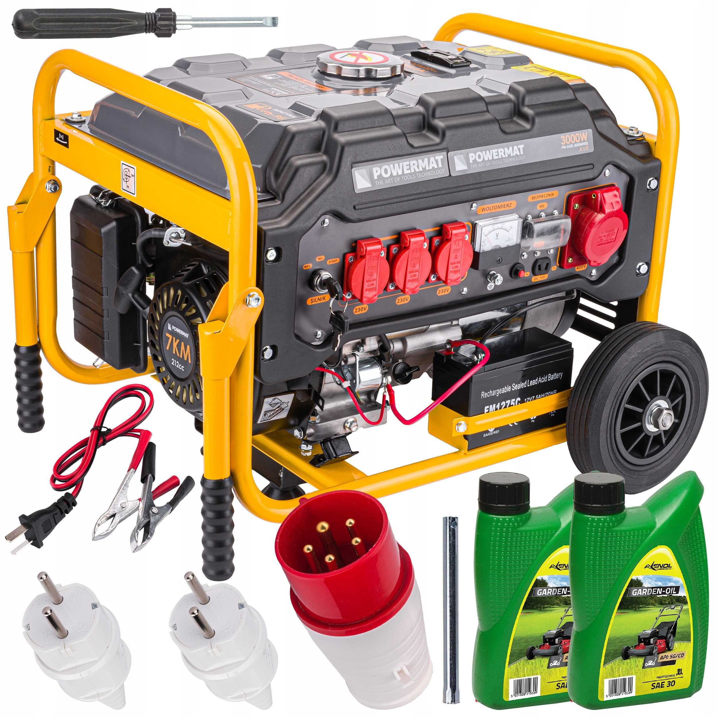 Agregat PRĄDOTWÓRCZY Generator 3000W 230V 12V 400V PM-AGR-3000MNKE