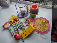 Zestaw zabawek sensorycznych, edukacyjne, drewniane, instrumenty