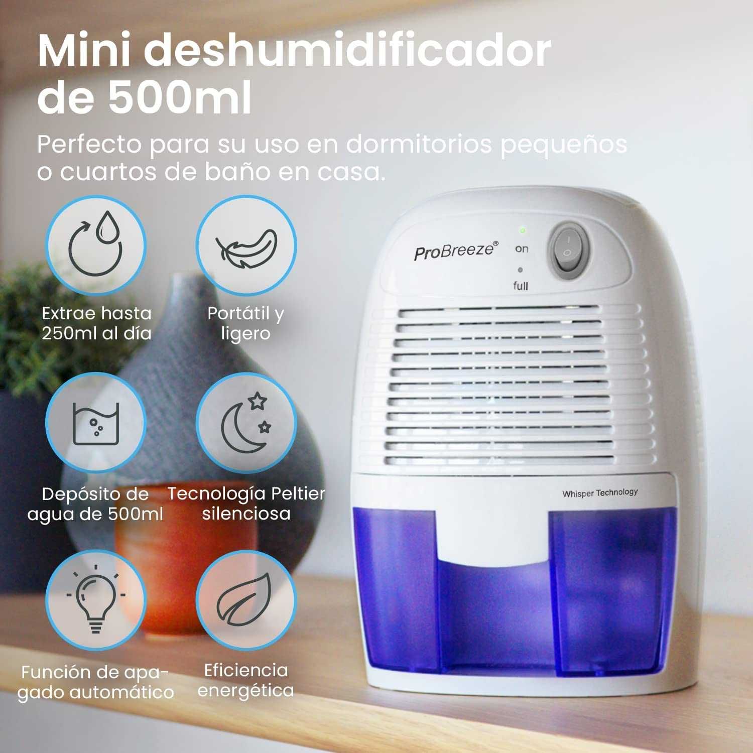 Desumidificador, 500 ml, ultrassilencioso, novo