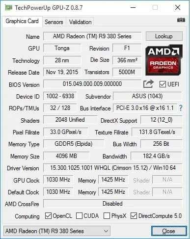 Asus Strix R9 380 4GB