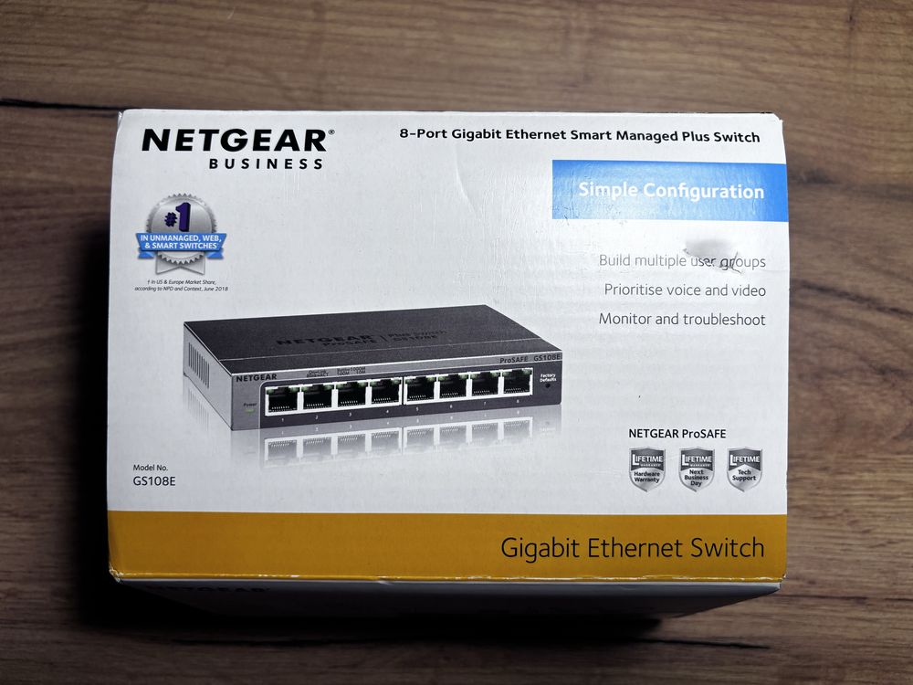 NETGEAR GS108E 8-Port Gigabit Ethernet Smart Managed Plus Switch