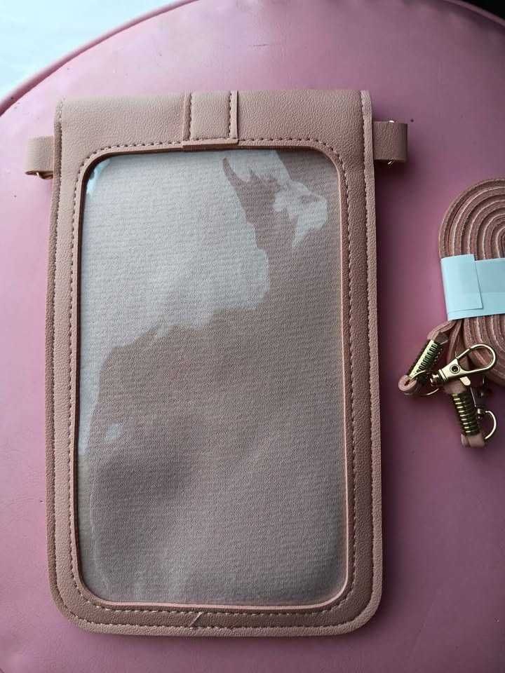Bolsa para telemóvel rosa nude