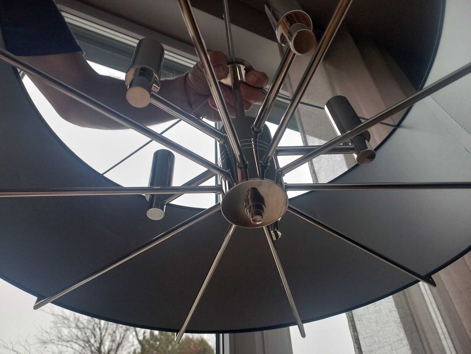 Żyrandol mosiężny NEMI nem-zwd-5 czarny abażur nikiel KUTEK MOOD