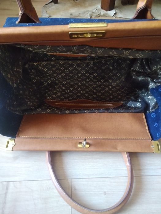 Duża torba granatowa, nowa, wzór Louis Vuitton.