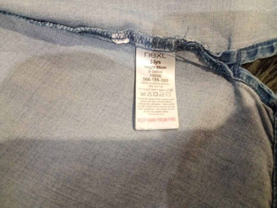 Bluza tunika jeansowa rozpinana dla dziewczynki