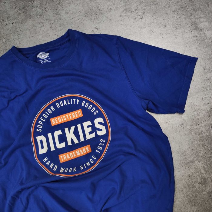 MĘSKA Koszulka Granatowa Dickies Duże Logo Klasyczna Bawełna