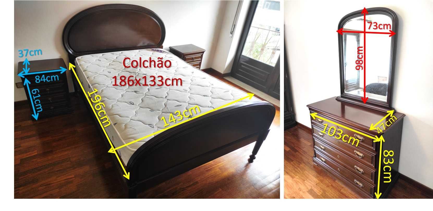 Quarto Casal (cama+cómoda+mesas cab)