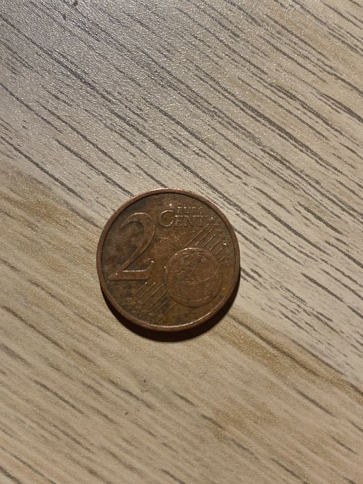 Moeda muito rara com erro de cunhagem 2 centimos da França 2004
