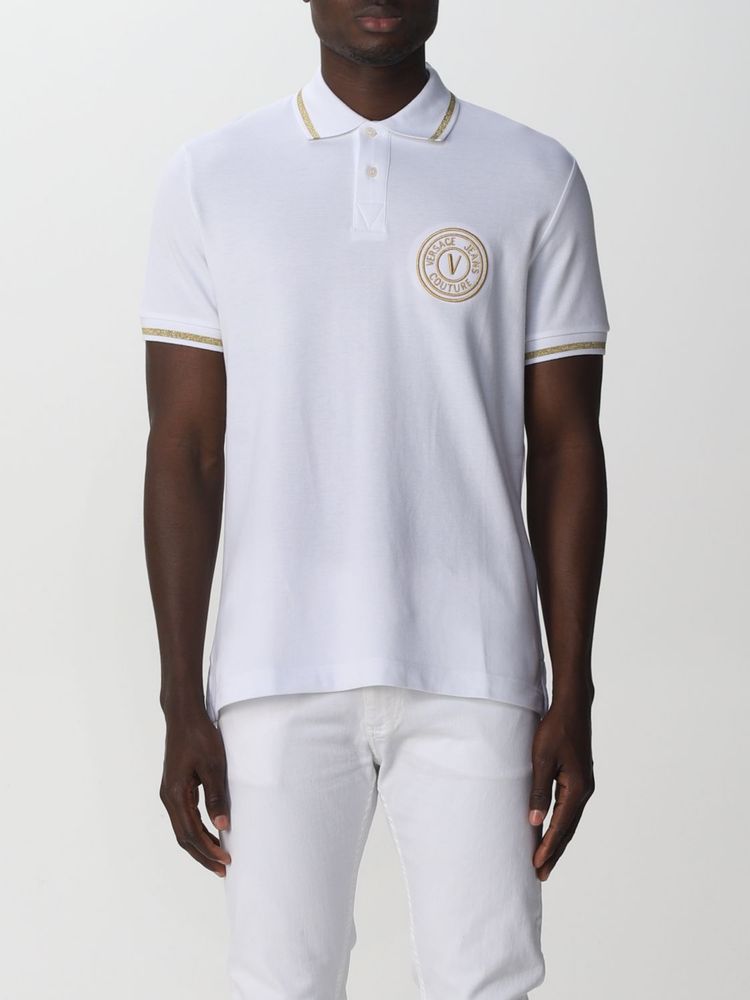 Оригінальна футболка поло versace jeans couture cotton polo shirt