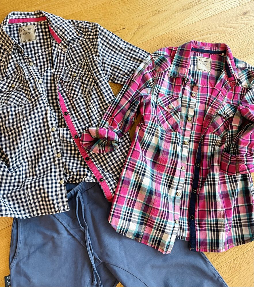 PIU DI ME I NEXT spodnie, bluza, koszule i bluzka stan idealny