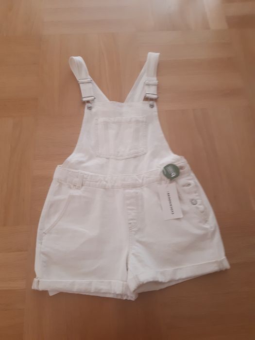 Nowe spodenki - ogrodniczki (jeans) z etykietą, 36, Clockhouse,  C&A