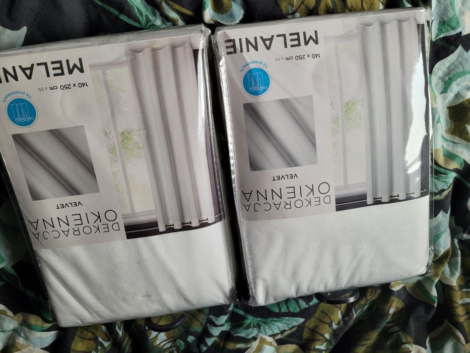 Zasłony biale welur 2szt nowe eurofirany