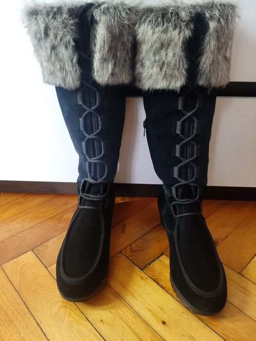 Чоботи замша чорні