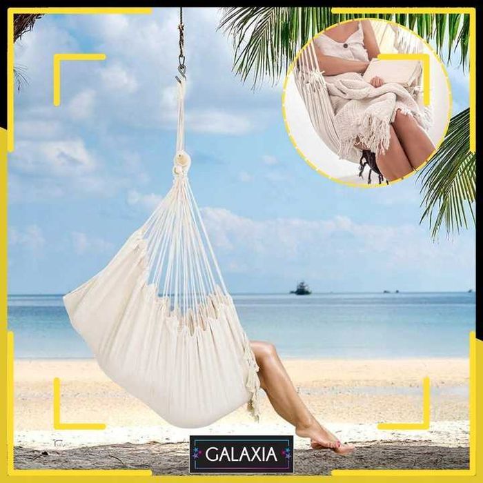 KRZESŁO BRAZYLIJSKIE Fotel Wiszący Huśtawka Hamak Ogrodowy Balkon BOHO