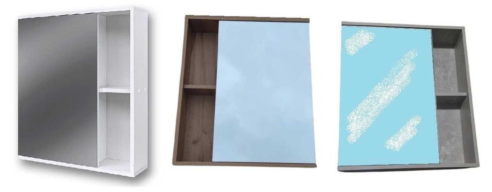 Новый зеркальный шкаф с открытой полкой. Влагостойкий. Для макияжа...