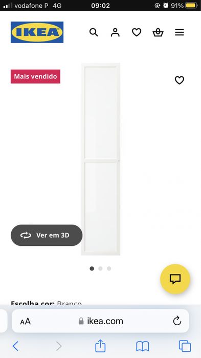2 Portas de Vidro Oxberg Ikea Branca