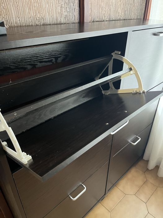 Sapateira com 6 portas cor wengue