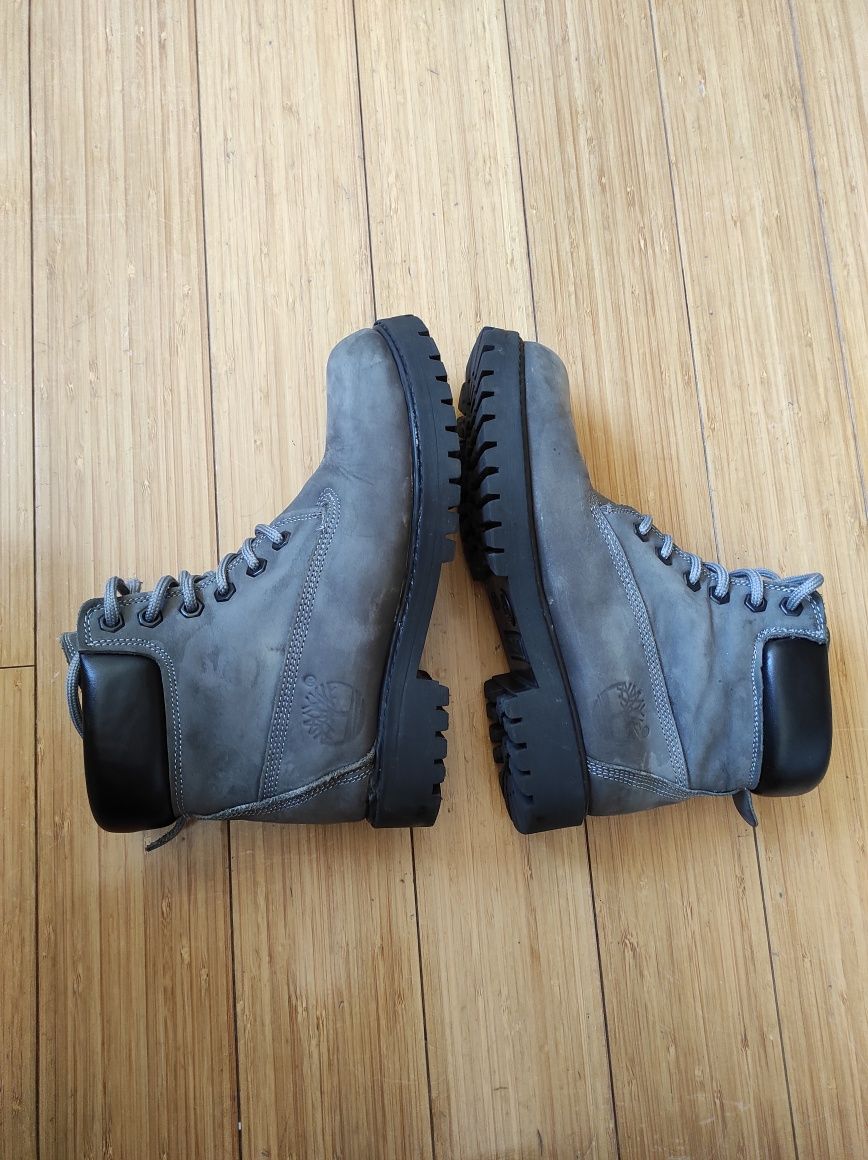 Зимові черевики/чоботи. Timberland grey fur. Унісекс. 37