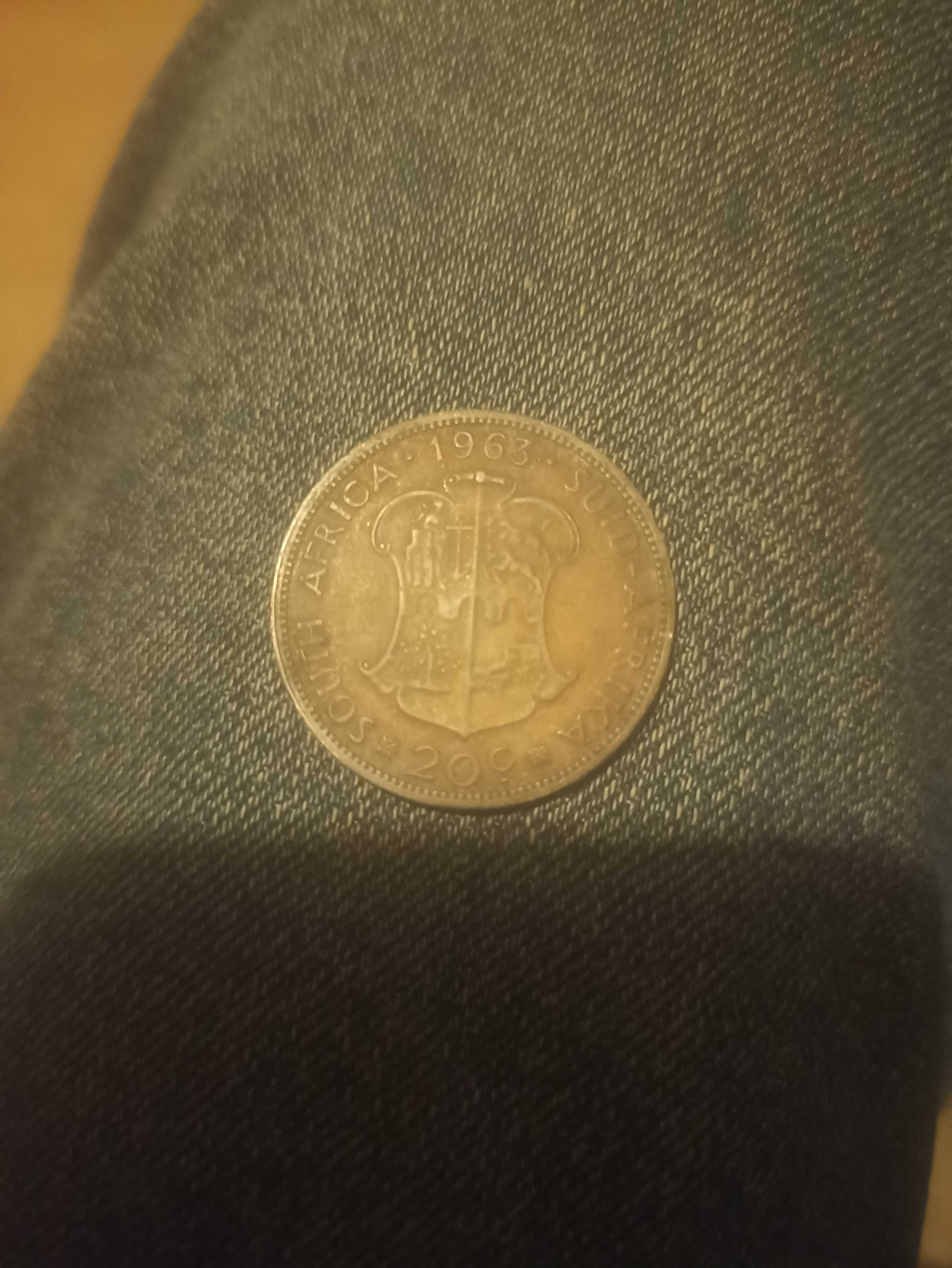 Moeda de 20 cêntimos de África do sul 1963