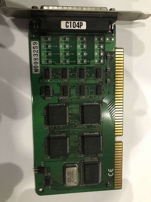 Stare karty .Kontroler ISA Moxa C104P retro
