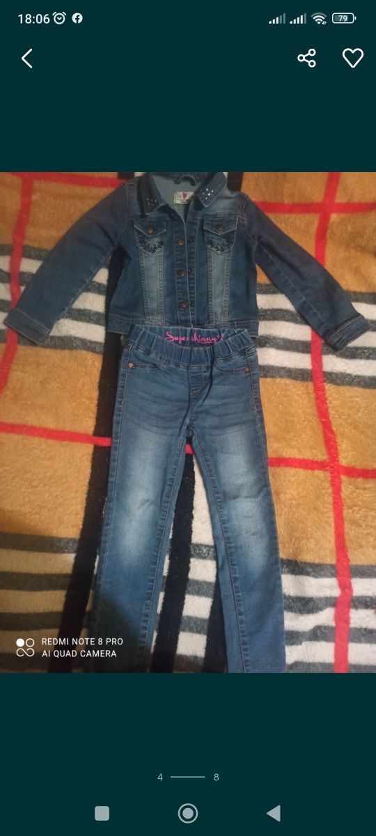 джегинсы, джинсы, штаны утепленные, джинсова куртка на 4- 5 лет