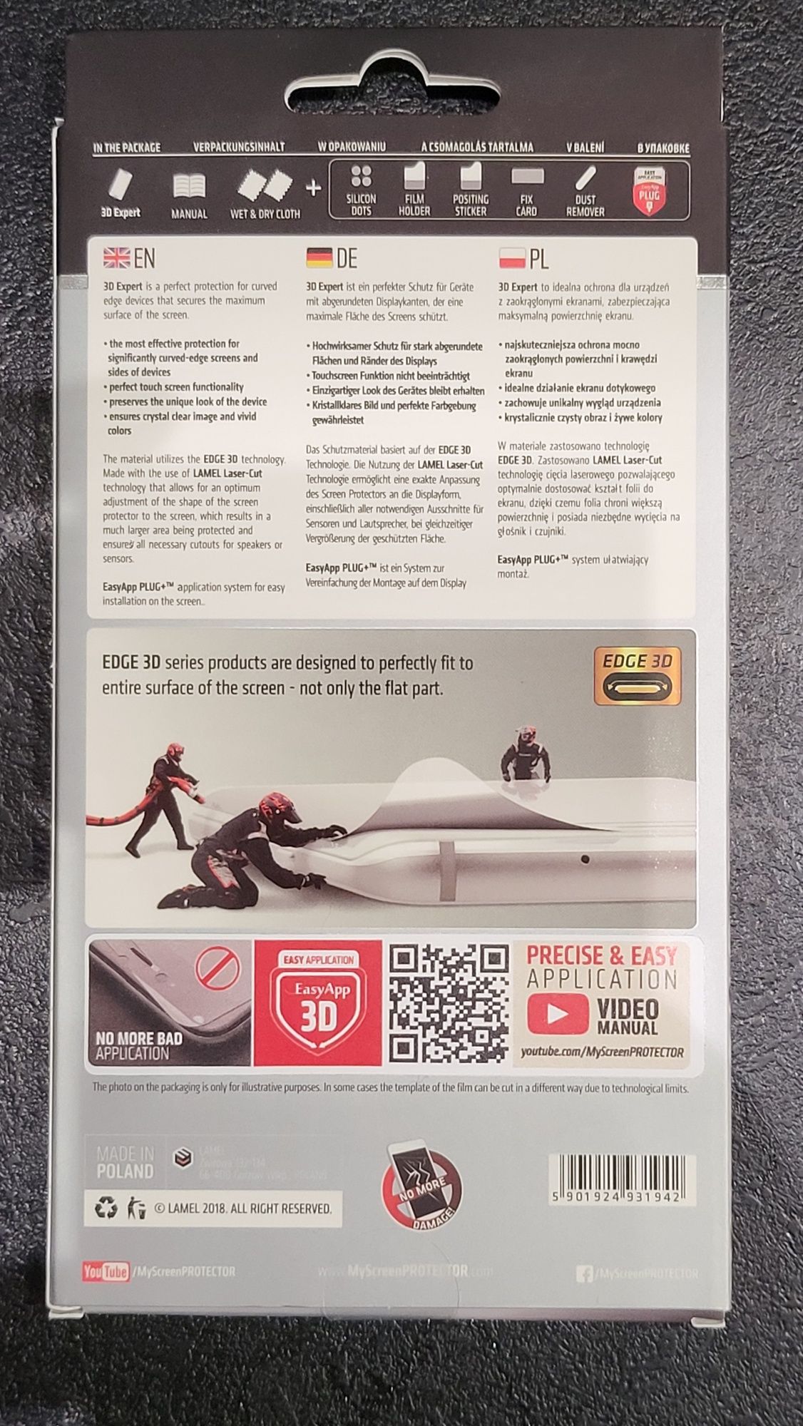 Szkło hartowane MyScreen Protector 0.2mm Blackberry Key 2 zestaw