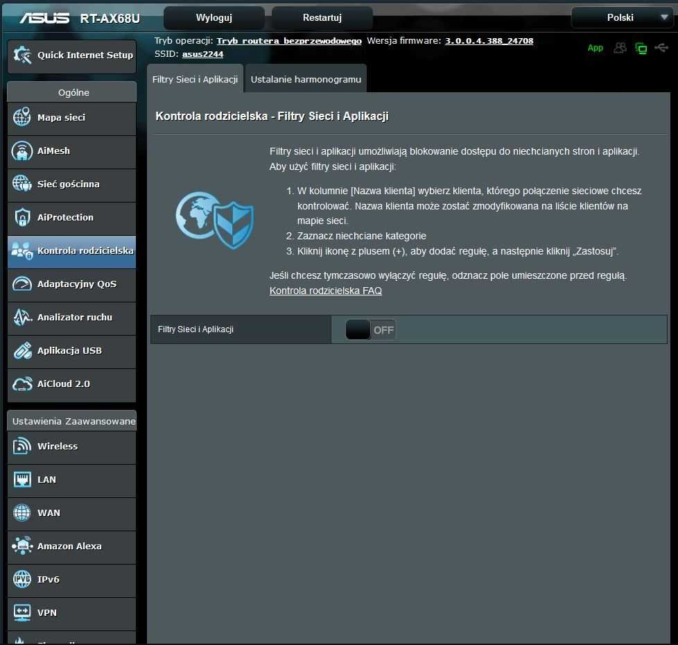 Router ASUS AX68U, AX2700, MESH, WiFi6, QoS, USB, GWARANCJA, FV #12