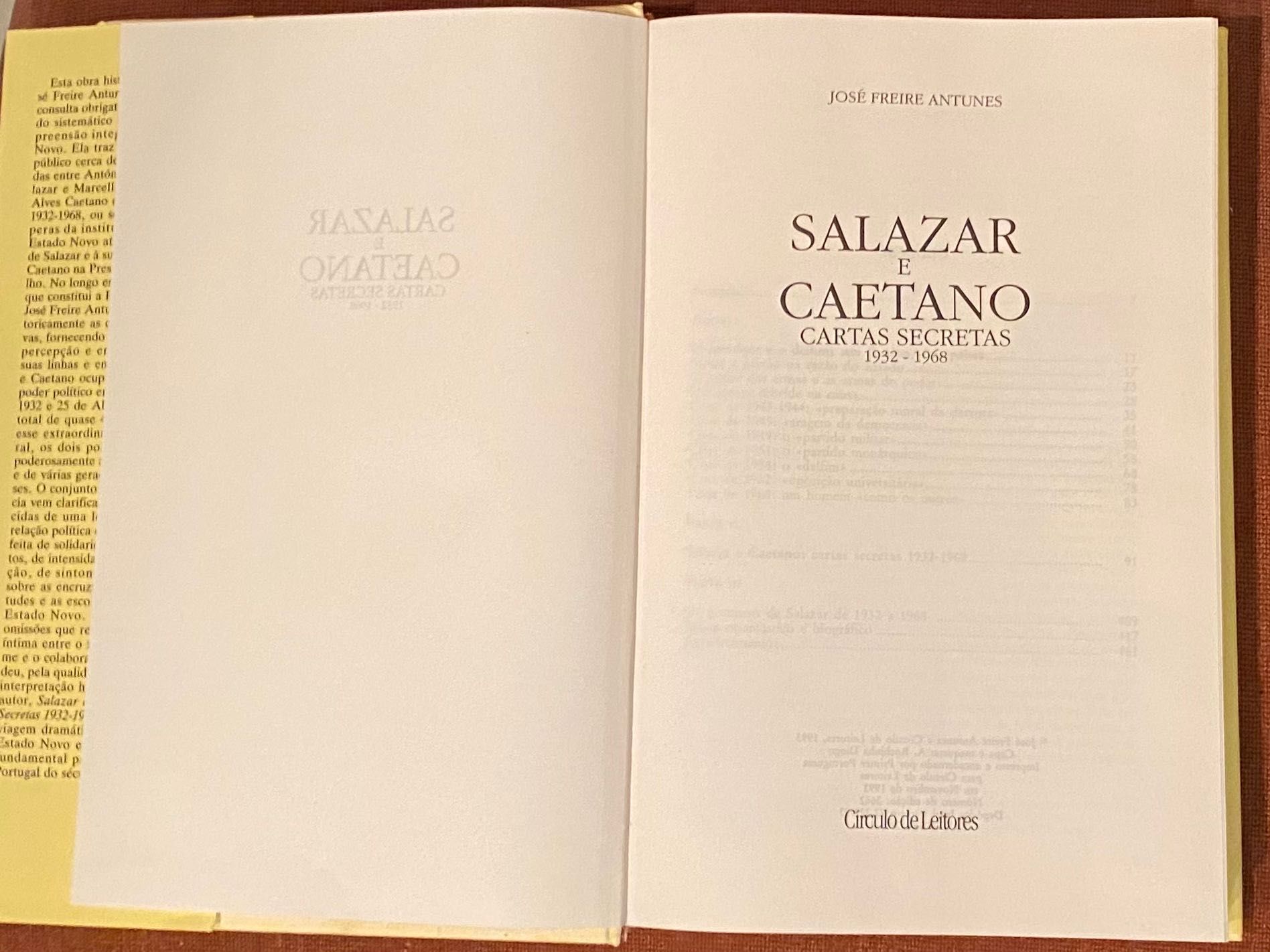 Salazar e Caetano: Cartas Secretas de José Freire Antunes