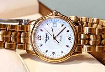 Szwajcarski Zegarek Tissot Seastar A665/765K Pozłacany Datownik Bran